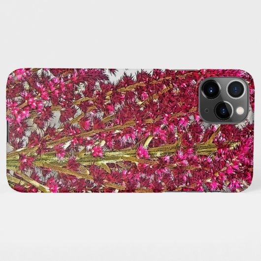茎にピンク色の花 iPhoneケース (裏面横)