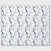 茎に青と白の花をつける ラッピングペーパー (フラット)