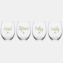 茎のないパーソナライズされたワイングラスのタンブラー