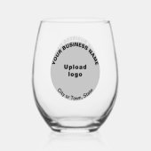 茎のないワイングラスにグレーラウンドビジネスブランド ステムなしワイングラス (裏面)