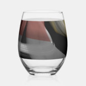 茎のないワイングラス抽象芸術アートブラックパウダー ステムなしワイングラス (裏面)