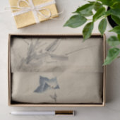 茎の先の青い花と芽 薄葉紙 (ギフト)