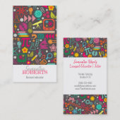 茎の女の子の規則の教育者の先生の個人教師の灰色 名刺 (正面/裏面)