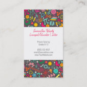 茎の女の子の規則の教育者の先生の個人教師の灰色 名刺 (裏面)