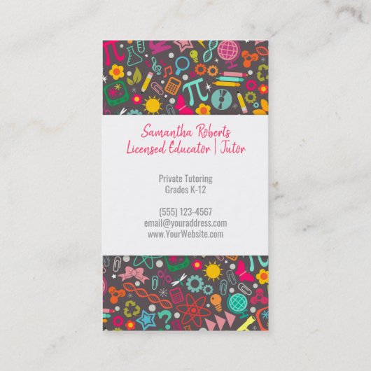 茎の女の子の規則の教育者の先生の個人教師の灰色 名刺 (裏面)