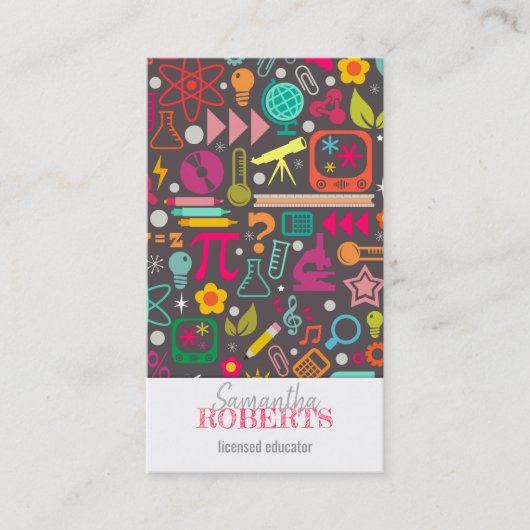 茎の女の子の規則の教育者の先生の個人教師の灰色 名刺 (正面)