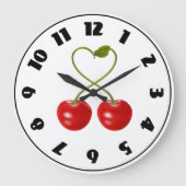 茎の時計が付いているさくらんぼ ラージ壁時計 (正面)