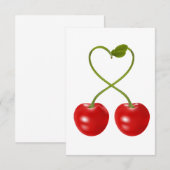 茎付きのさくらんぼの招待状 招待状 (正面/裏面)