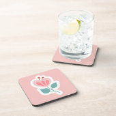 茎付きパステルピンクの花弁 コースター (右側)