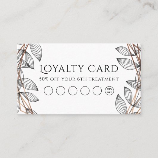 茎葉幾何学模様ロイヤリティカード 名刺 (正面)