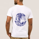茜 スタッフ用 紺の絵柄 背中に茜柄 Tシャツ (裏面)