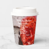 茨の中のバラ コーヒー紙コップ 紙コップ (裏面)
