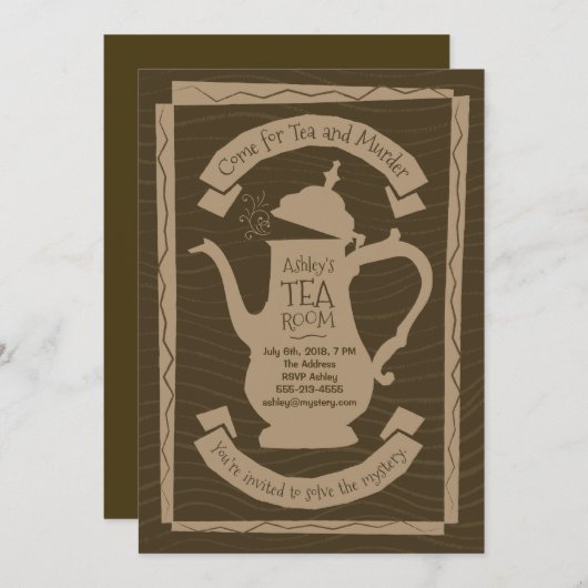 茶および殺害のパーティの招待状 招待状 (正面/裏面)