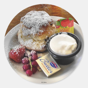 茶およびSconesのステッカー ラウンドシール