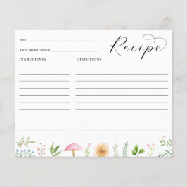 茶お洒落パーティーブライダルシャワーレシピカード