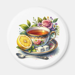 茶かわいらしのレモン入り茶碗 マグネット
