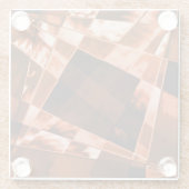 茶がかったコーラル色の傾斜または引き伸ばされた長方形 ガラスコースター (裏面)