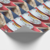 茶が付いているヴィンテージの本 ラッピングペーパー (角)