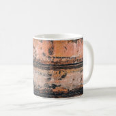 茶とオレンジのパネル コーヒーマグカップ (正面右)