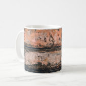 茶とオレンジのパネル コーヒーマグカップ (正面左)