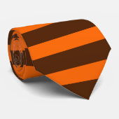 茶とオレンジの水平ストライプの線 ネクタイ (ロール)