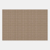茶とバラの金ゴールド千鳥格子の包み紙セット ラッピングペーパーシート (正面3)