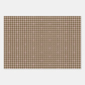 茶とバラの金ゴールド千鳥格子の包み紙セット ラッピングペーパーシート (正面2)
