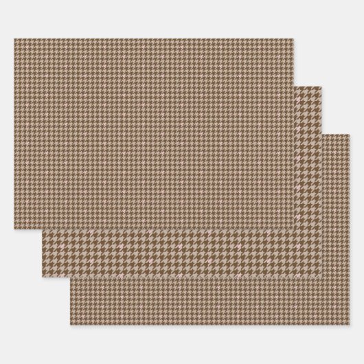 茶とバラの金ゴールド千鳥格子の包み紙セット ラッピングペーパーシート (セット)