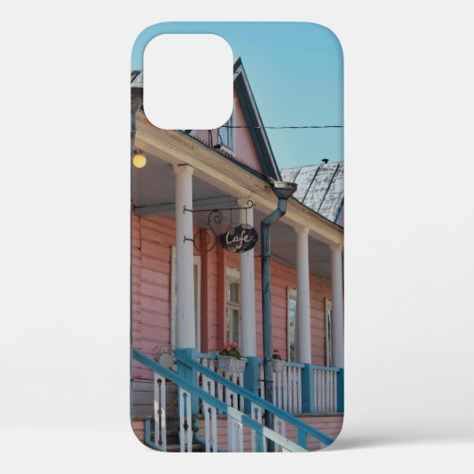 茶とピンクの木造住宅 Case-Mate iPhoneケース (裏面)