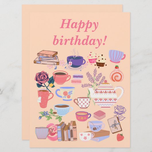 茶と本 (正面/裏面)