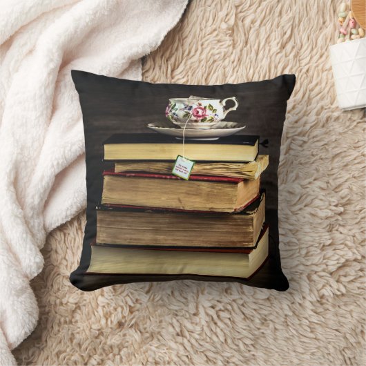 茶と本 クッション (ブランケット)