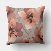 茶と桃の花 クッション (裏面)