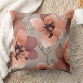 茶と桃の花 クッション (ブランケット)