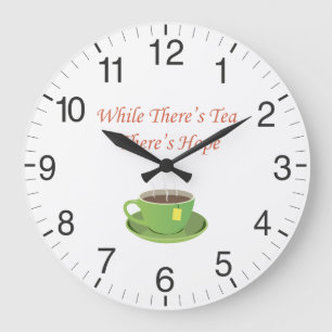 茶と楽観主義 ラージ壁時計