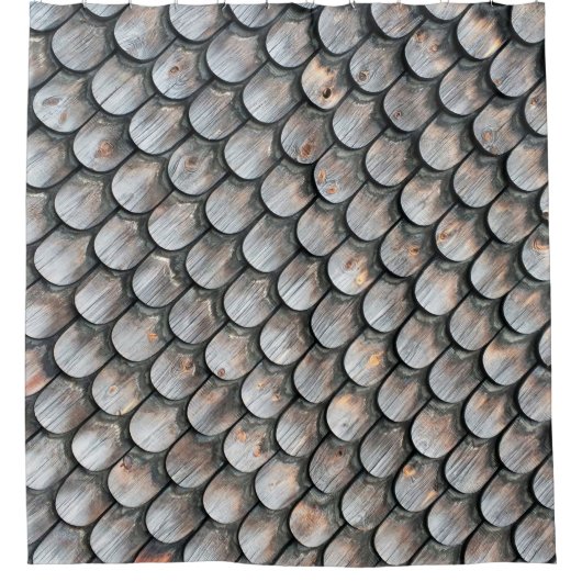 茶と白のセラミックタイル シャワーカーテン (正面)