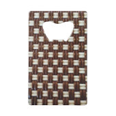 茶と白のバスケット織り クレジットカード栓抜き (裏面)