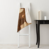 茶と白のフローラ織り シェルパブランケット (インサイチュ)