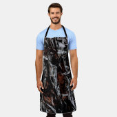 茶と白の干し葉 エプロン (着用した状態)