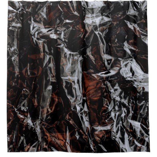 茶と白の干し葉 シャワーカーテン (正面)