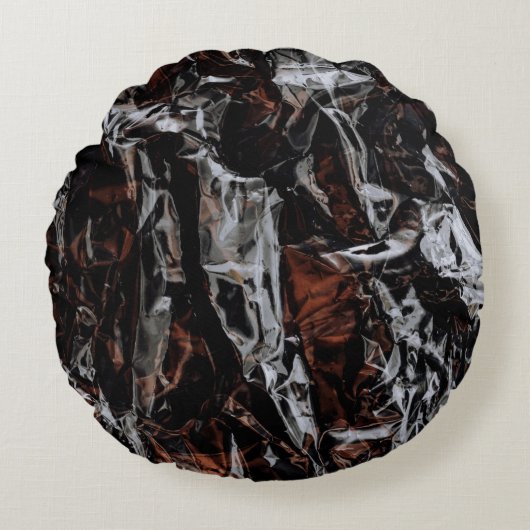 茶と白の干し葉 ラウンドクッション (正面)