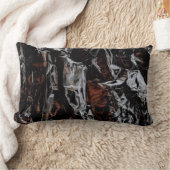 茶と白の干し葉 ランバークッション (ブランケット)