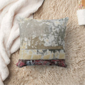 茶と白の抽象芸術絵画 クッション (ブランケット)