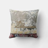 茶と白の抽象芸術絵画 クッション (裏面)