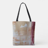 茶と白の抽象芸術絵画 トートバッグ (裏面)