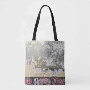 茶と白の抽象芸術絵画 トートバッグ