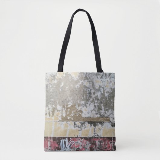 茶と白の抽象芸術絵画 トートバッグ (正面)