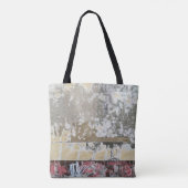 茶と白の抽象芸術絵画 トートバッグ (裏面)