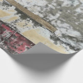 茶と白の抽象芸術絵画 ラッピングペーパー (角)
