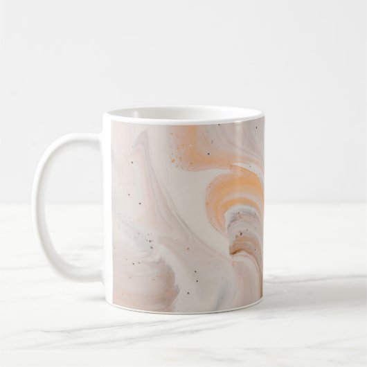 茶と白の水はね コーヒーマグカップ (左)