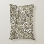 茶と白の複雑なフローラデザイン アクセントクッション (正面(垂直))